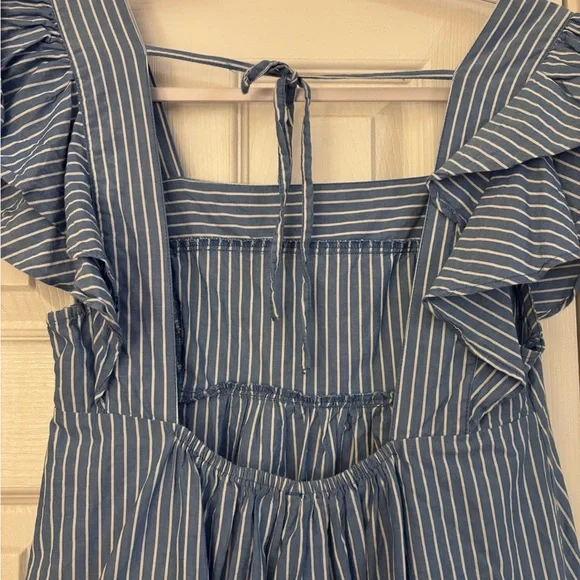 Urban Outfitters Blue Striped Ruffle Dress - Picture 3 of 5